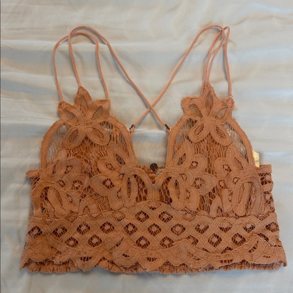 NWT Free People Lace Bra Coral